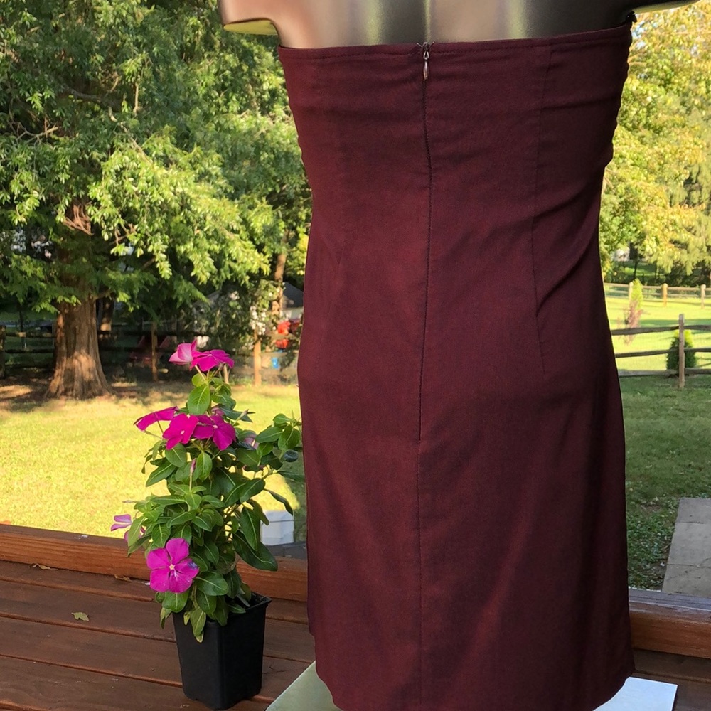 Burgundy strapless dress size 6 CDC Petites Caren - Picture 11 of 11